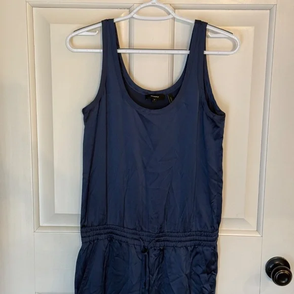 Theory Hekuba Silk Jumpsuit Dark Blue 31862